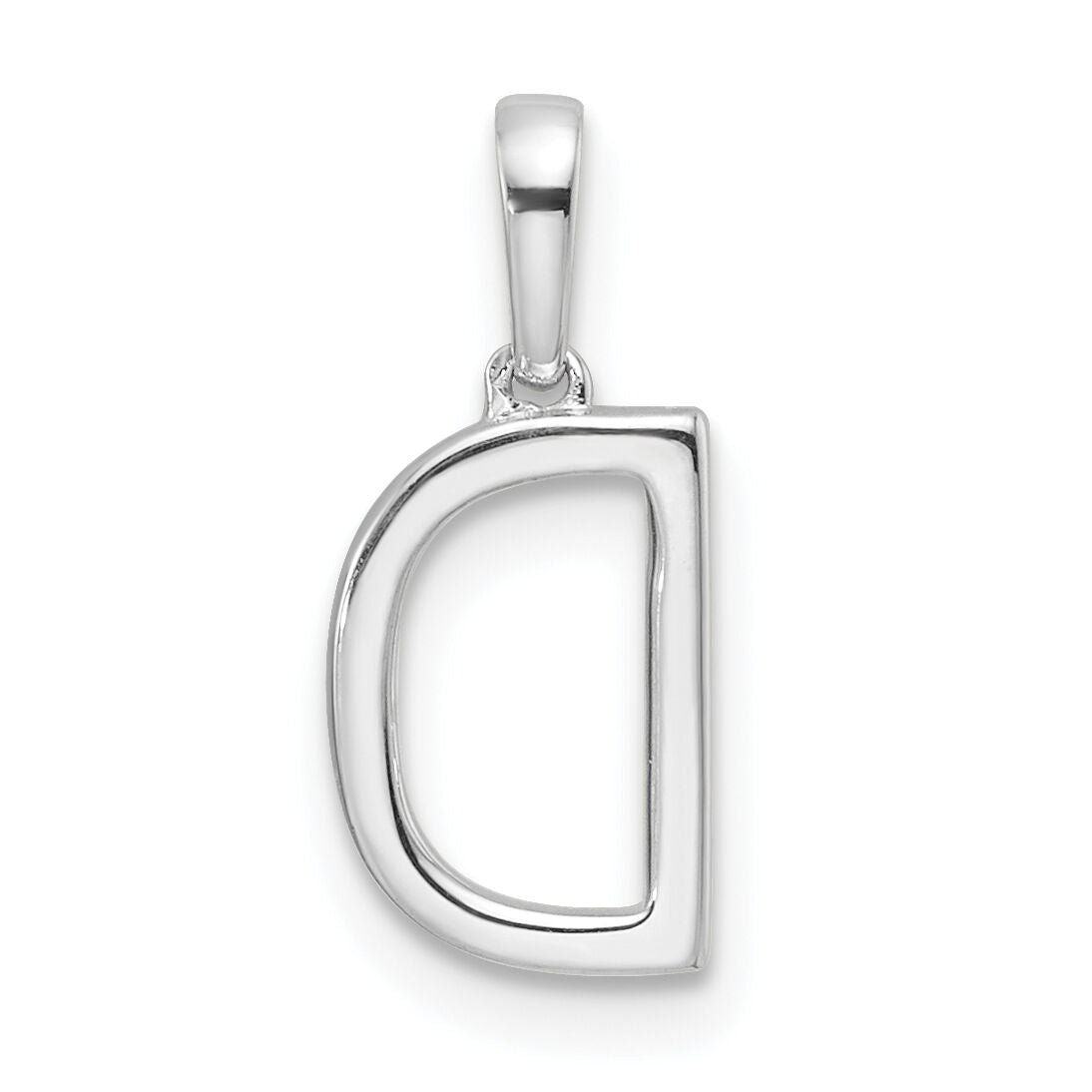 14K White Gold Diamond Letter D Initial Pendant-PM9798D-008-WA