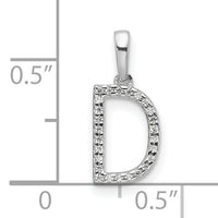 14K White Gold Diamond Letter D Initial Pendant-PM9798D-008-WA