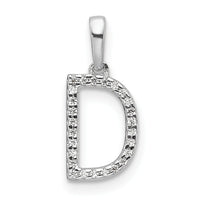 14K White Gold Diamond Letter D Initial Pendant-PM9798D-008-WA