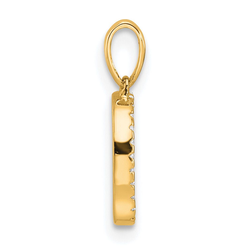 14K Diamond Letter D Initial Pendant-PM9798D-008-YA