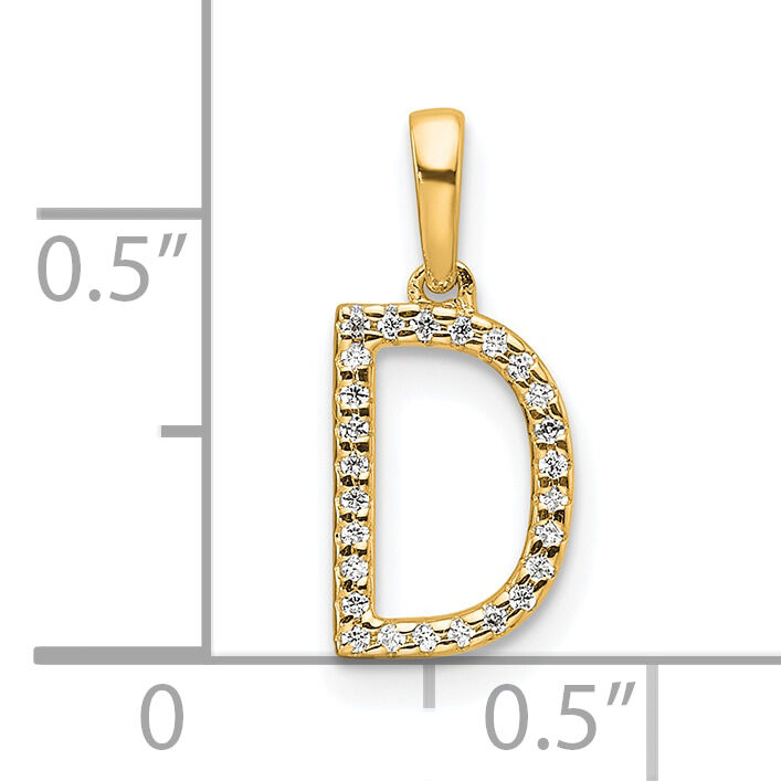 14K Diamond Letter D Initial Pendant-PM9798D-008-YA