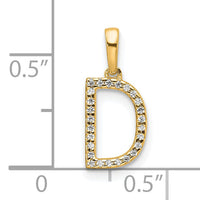 14K Diamond Letter D Initial Pendant-PM9798D-008-YA