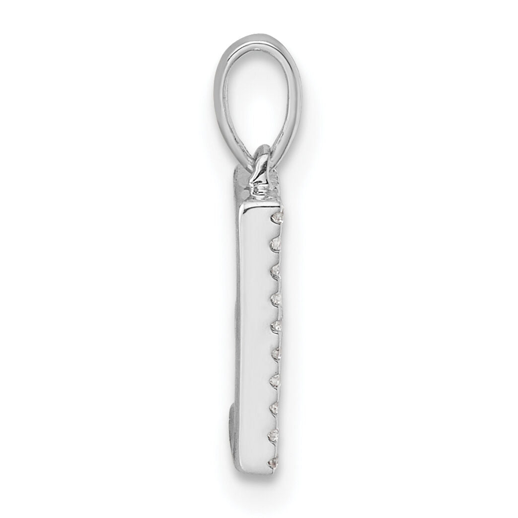 14K White Gold Diamond Letter E Initial Pendant-PM9798E-008-WA