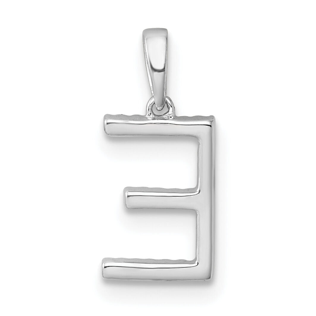 14K White Gold Diamond Letter E Initial Pendant-PM9798E-008-WA
