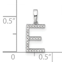 14K White Gold Diamond Letter E Initial Pendant-PM9798E-008-WA