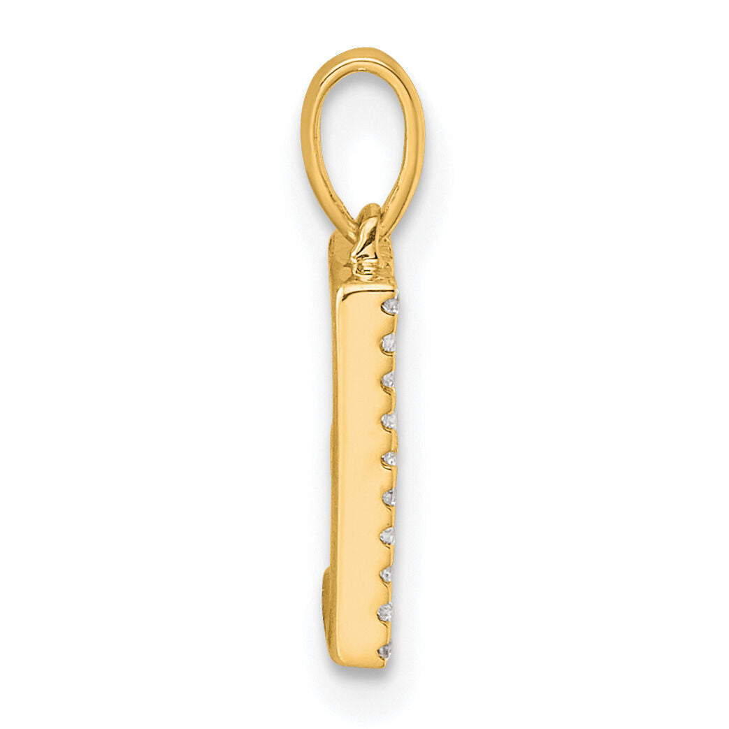 14K Diamond Letter E Initial Pendant-PM9798E-008-YA