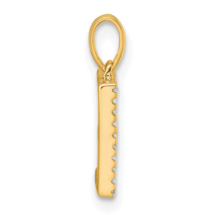 14K Diamond Letter E Initial Pendant-PM9798E-008-YA