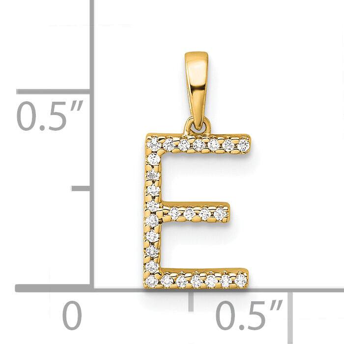 14K Diamond Letter E Initial Pendant-PM9798E-008-YA
