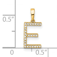 14K Diamond Letter E Initial Pendant-PM9798E-008-YA