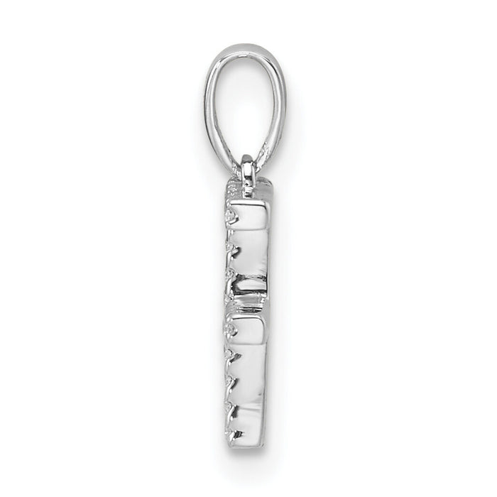 14K White Gold Diamond Letter F Initial Pendant-PM9798F-006-WA