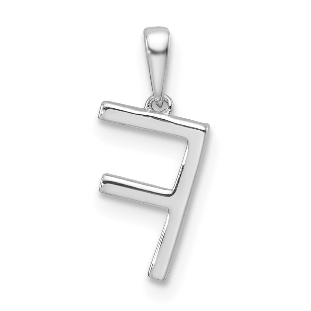 14K White Gold Diamond Letter F Initial Pendant-PM9798F-006-WA