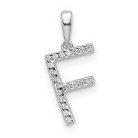 14K White Gold Diamond Letter F Initial Pendant-PM9798F-006-WA