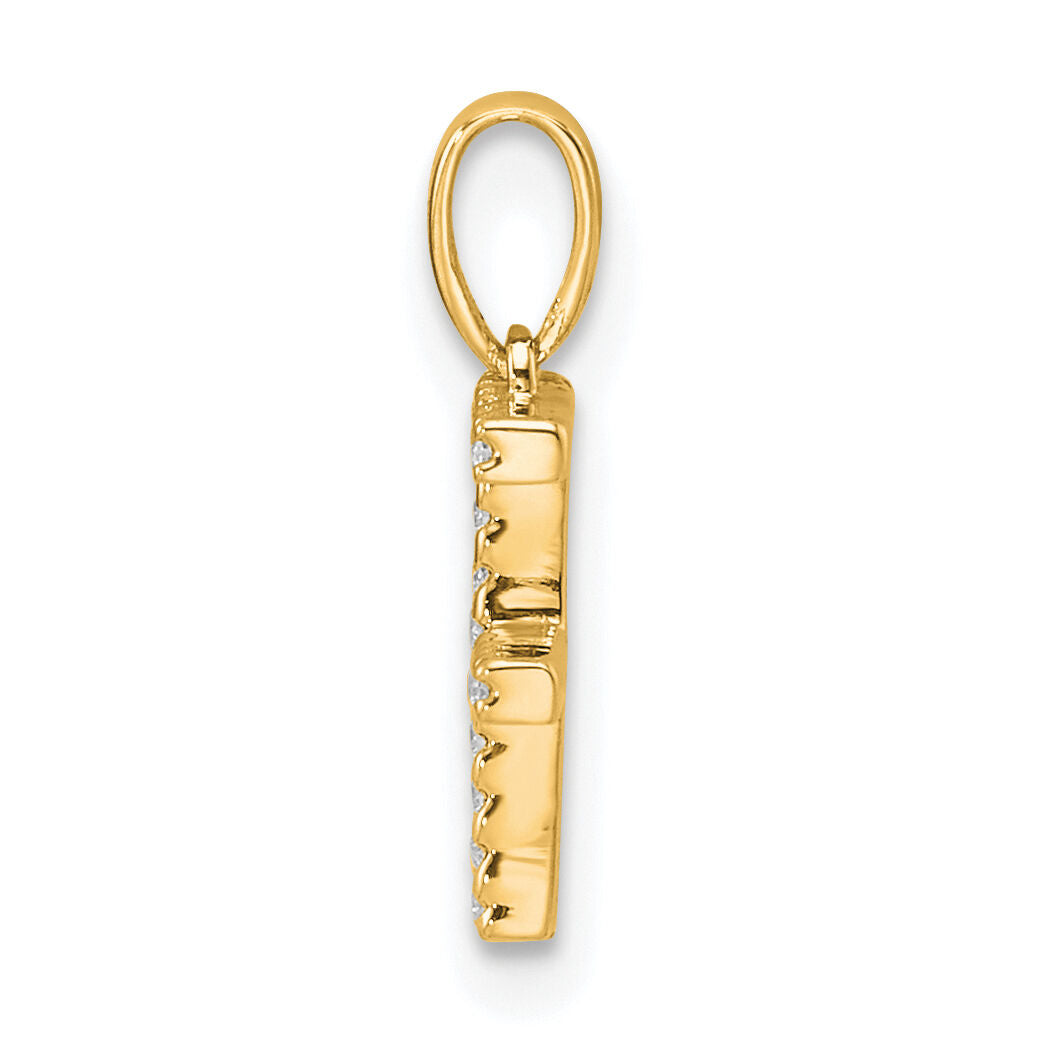 14K Diamond Letter F Initial Pendant-PM9798F-006-YA