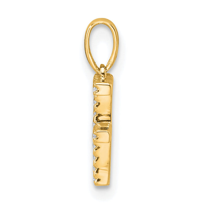 14K Diamond Letter F Initial Pendant-PM9798F-006-YA