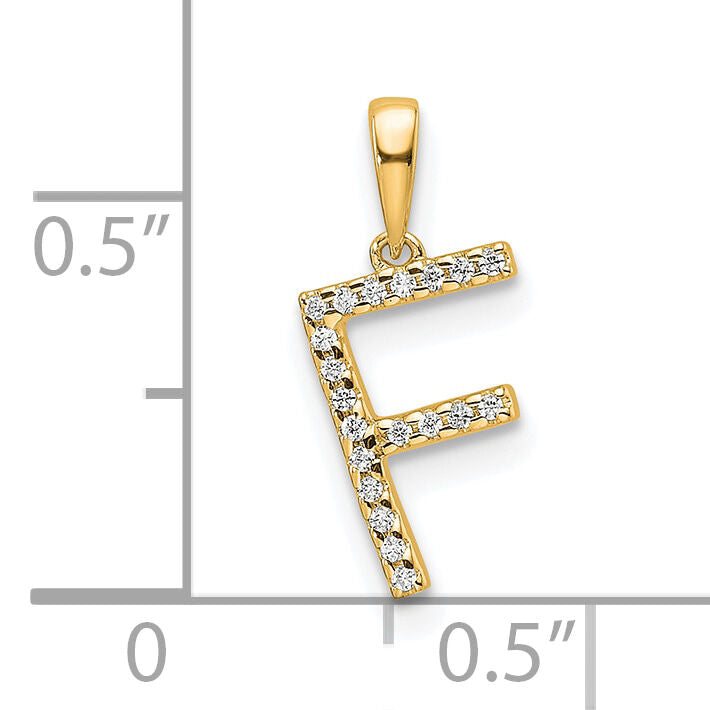 14K Diamond Letter F Initial Pendant-PM9798F-006-YA