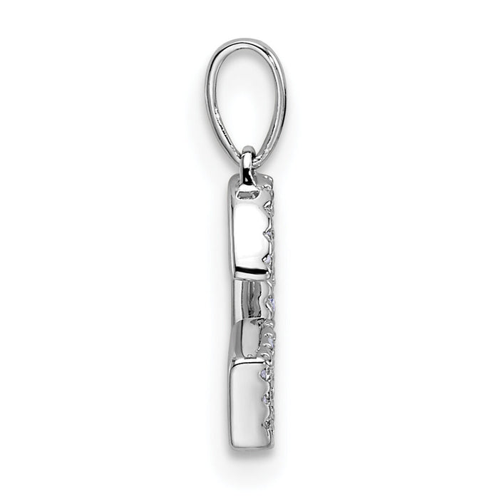 14K White Gold Diamond Letter G Initial Pendant-PM9798G-008-WA