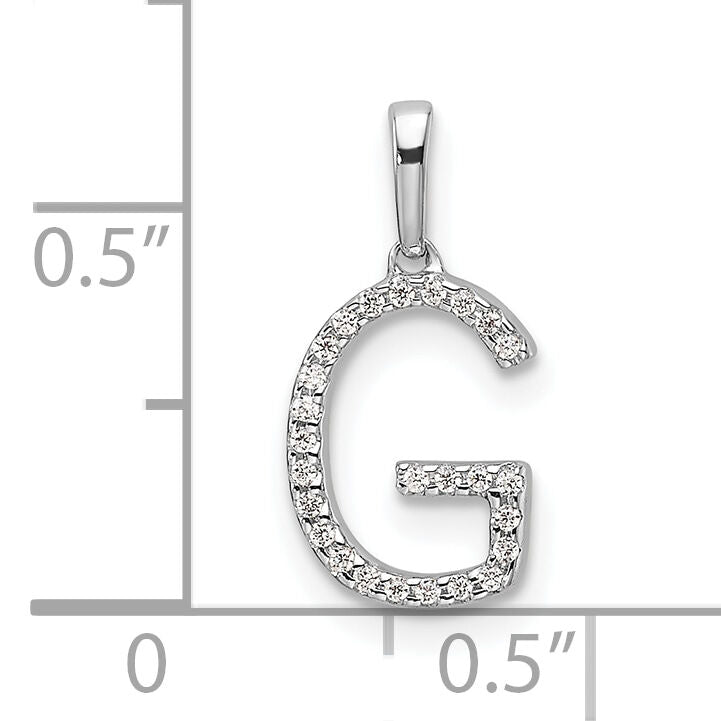 14K White Gold Diamond Letter G Initial Pendant-PM9798G-008-WA