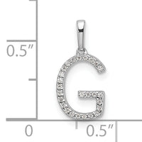14K White Gold Diamond Letter G Initial Pendant-PM9798G-008-WA