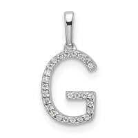 14K White Gold Diamond Letter G Initial Pendant-PM9798G-008-WA