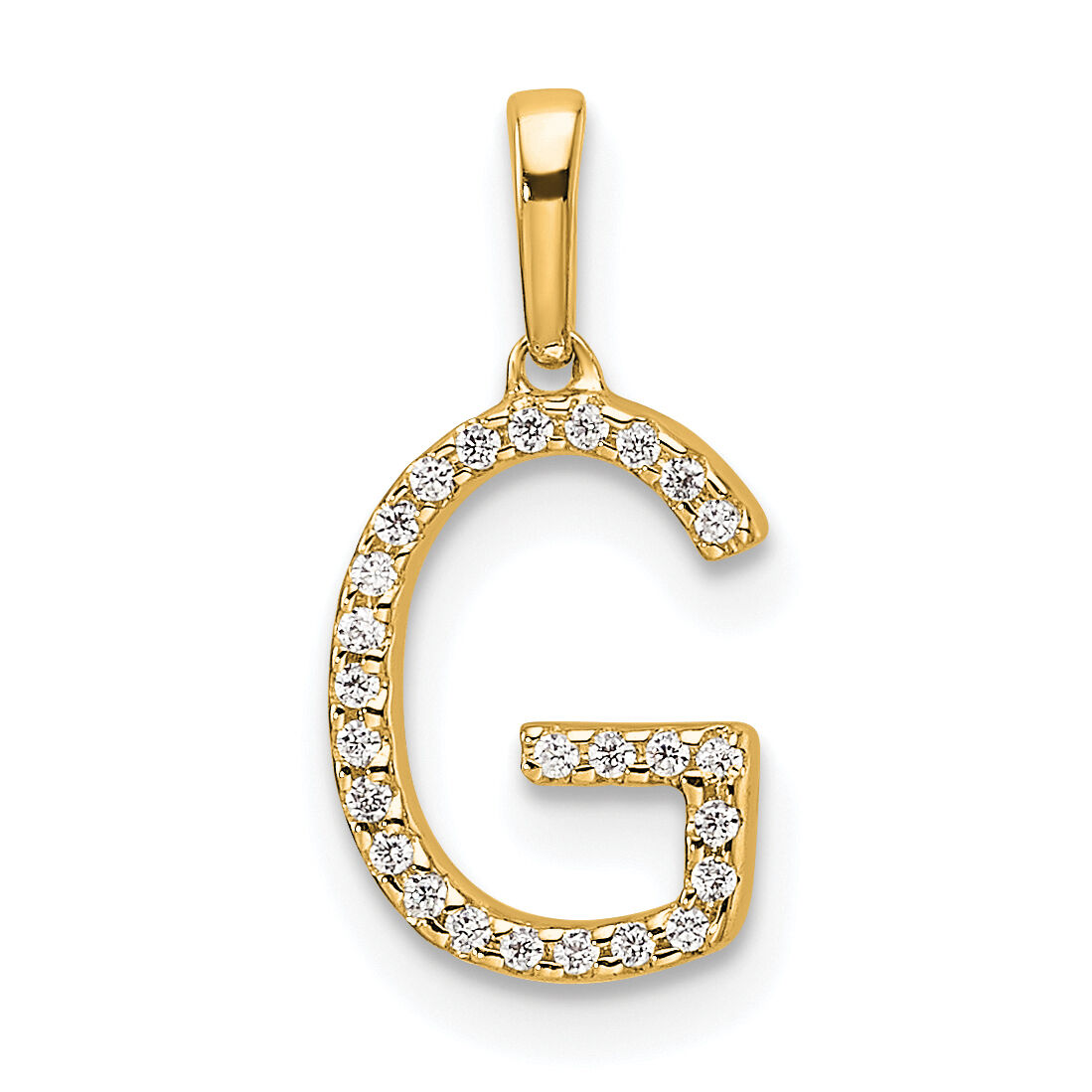 14K Diamond Letter G Initial Pendant-PM9798G-008-YA