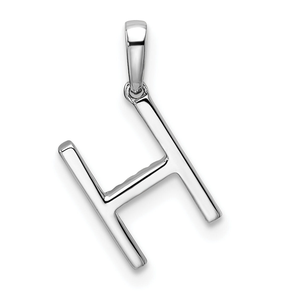 14K White Gold Diamond Letter H Initial Pendant-PM9798H-008-WA