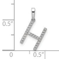 14K White Gold Diamond Letter H Initial Pendant-PM9798H-008-WA