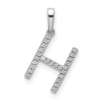 14K White Gold Diamond Letter H Initial Pendant-PM9798H-008-WA