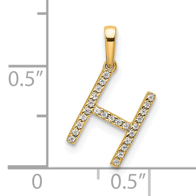 14K Diamond Letter H Initial Pendant-PM9798H-008-YA