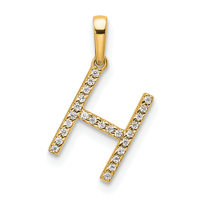 14K Diamond Letter H Initial Pendant-PM9798H-008-YA