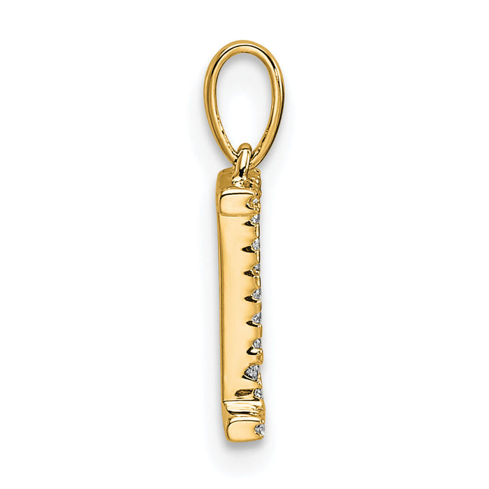14K Diamond Letter I Initial Pendant-PM9798I-005-YA