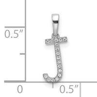 14K White Gold Diamond Letter J Initial Pendant-PM9798J-005-WA