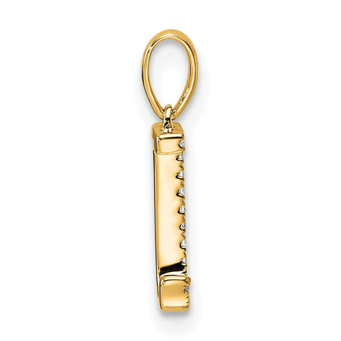 14K Diamond Letter J Initial Pendant-PM9798J-005-YA