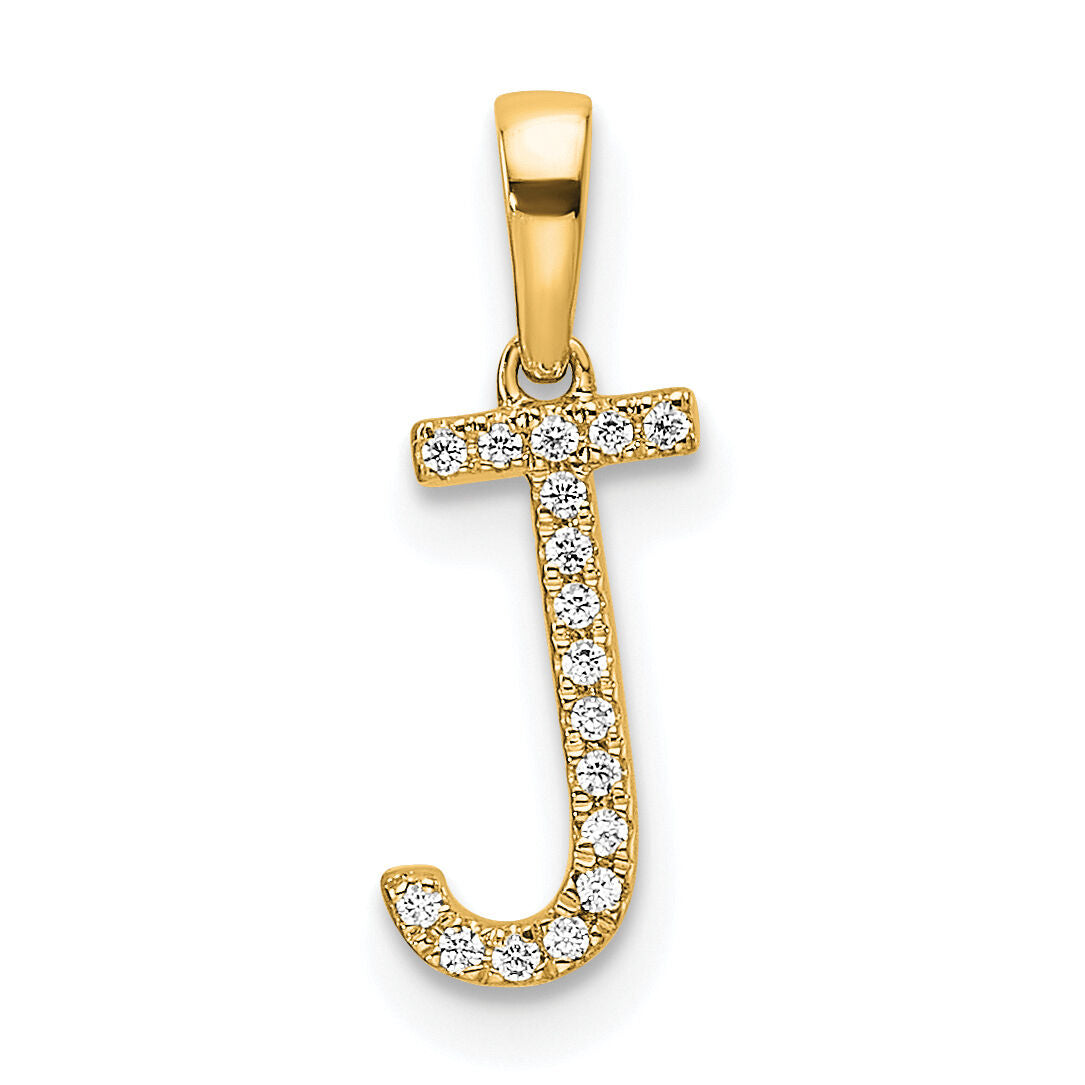 14K Diamond Letter J Initial Pendant-PM9798J-005-YA