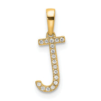 14K Diamond Letter J Initial Pendant-PM9798J-005-YA