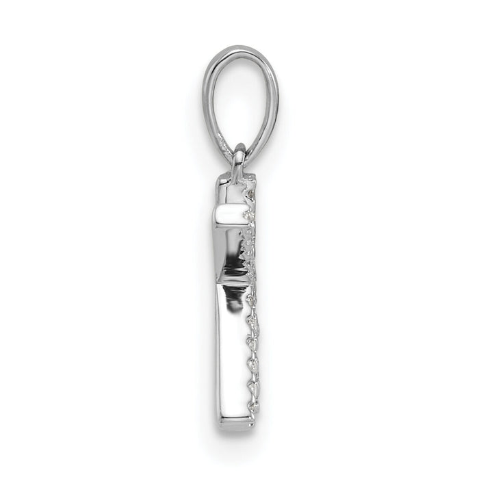 14K White Gold Diamond Letter K Initial Pendant-PM9798K-007-WA