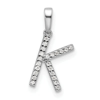 14K White Gold Diamond Letter K Initial Pendant-PM9798K-007-WA
