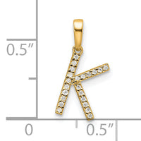 14K Diamond Letter K Initial Pendant-PM9798K-007-YA