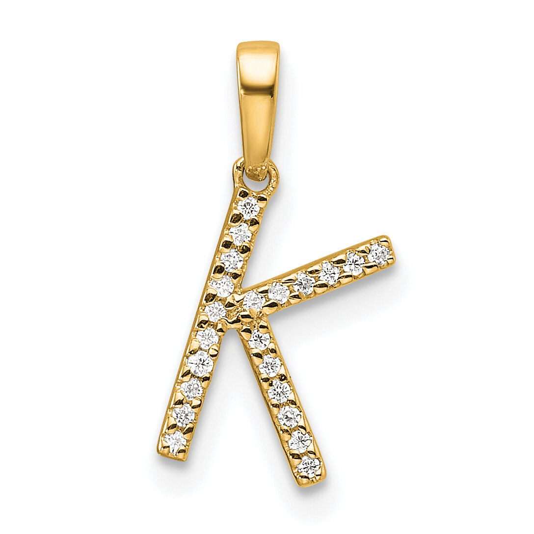14K Diamond Letter K Initial Pendant-PM9798K-007-YA