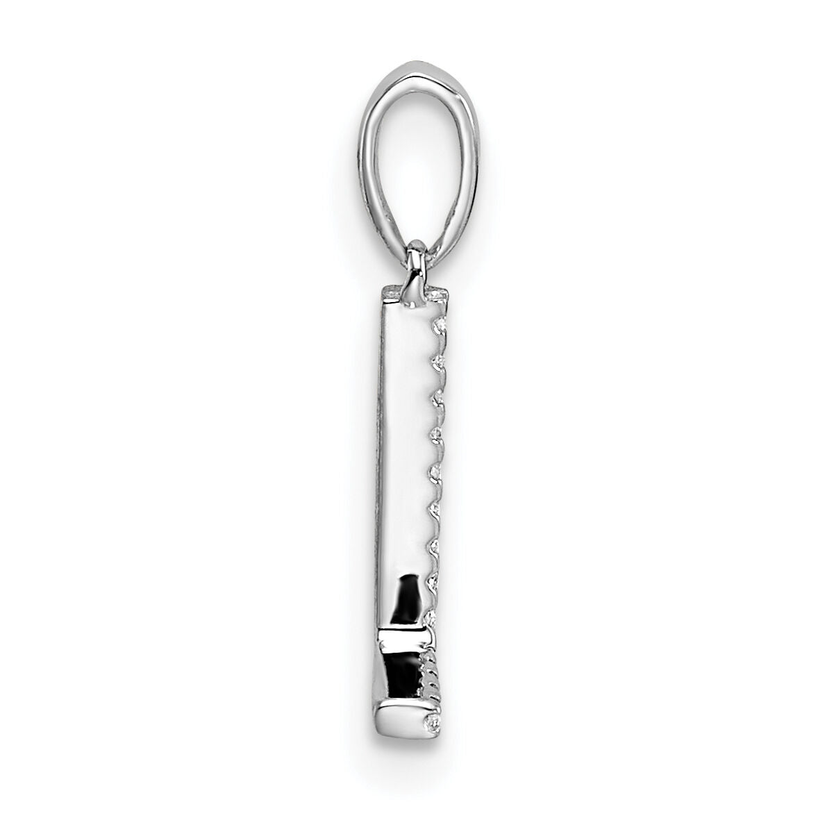 14K White Gold Diamond Letter L Initial Pendant-PM9798L-004-WA