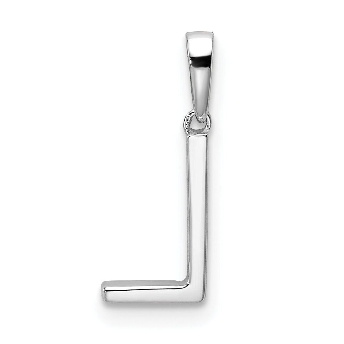 14K White Gold Diamond Letter L Initial Pendant-PM9798L-004-WA