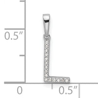 14K White Gold Diamond Letter L Initial Pendant-PM9798L-004-WA