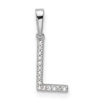 14K White Gold Diamond Letter L Initial Pendant-PM9798L-004-WA