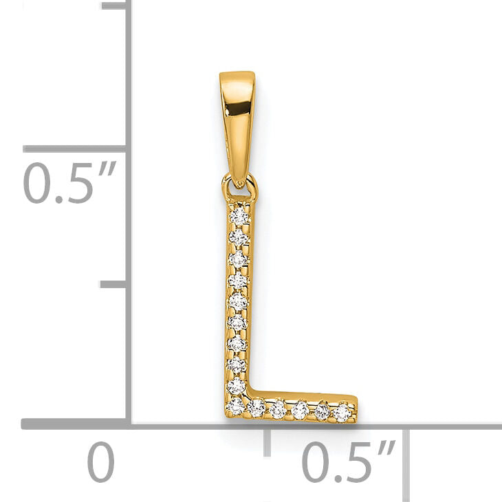 14K Diamond Letter L Initial Pendant-PM9798L-004-YA
