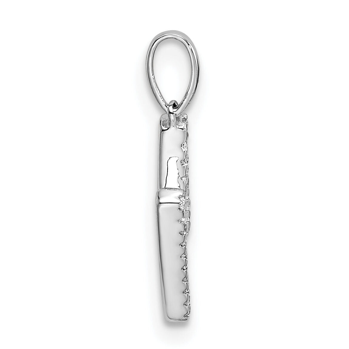 14K White Gold Diamond Letter M Initial Pendant-PM9798M-009-WA