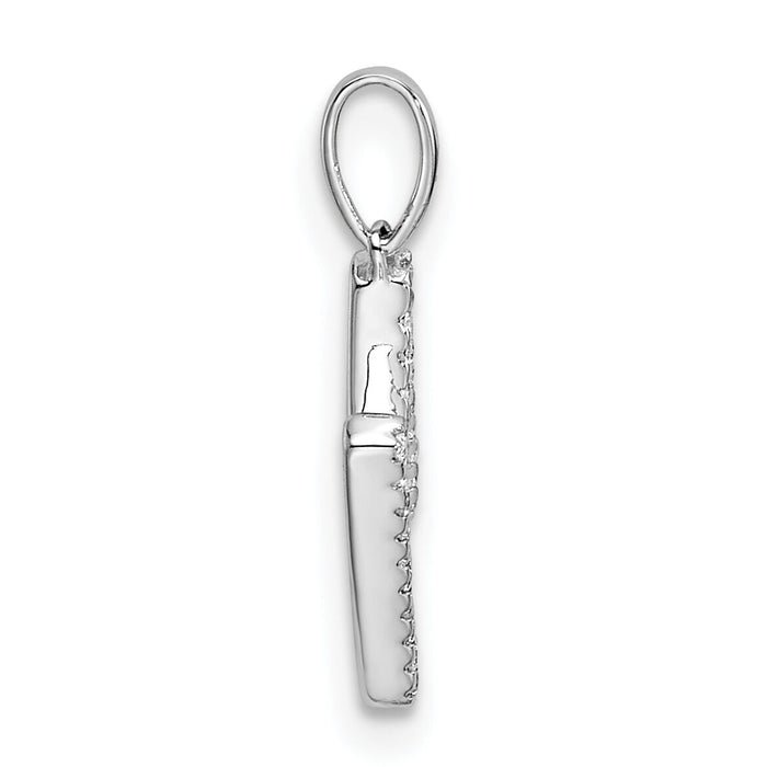 14K White Gold Diamond Letter M Initial Pendant-PM9798M-009-WA
