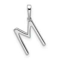 14K White Gold Diamond Letter M Initial Pendant-PM9798M-009-WA