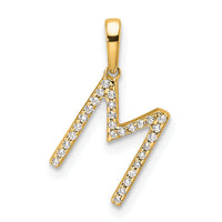 14K Diamond Letter M Initial Pendant-PM9798M-009-YA