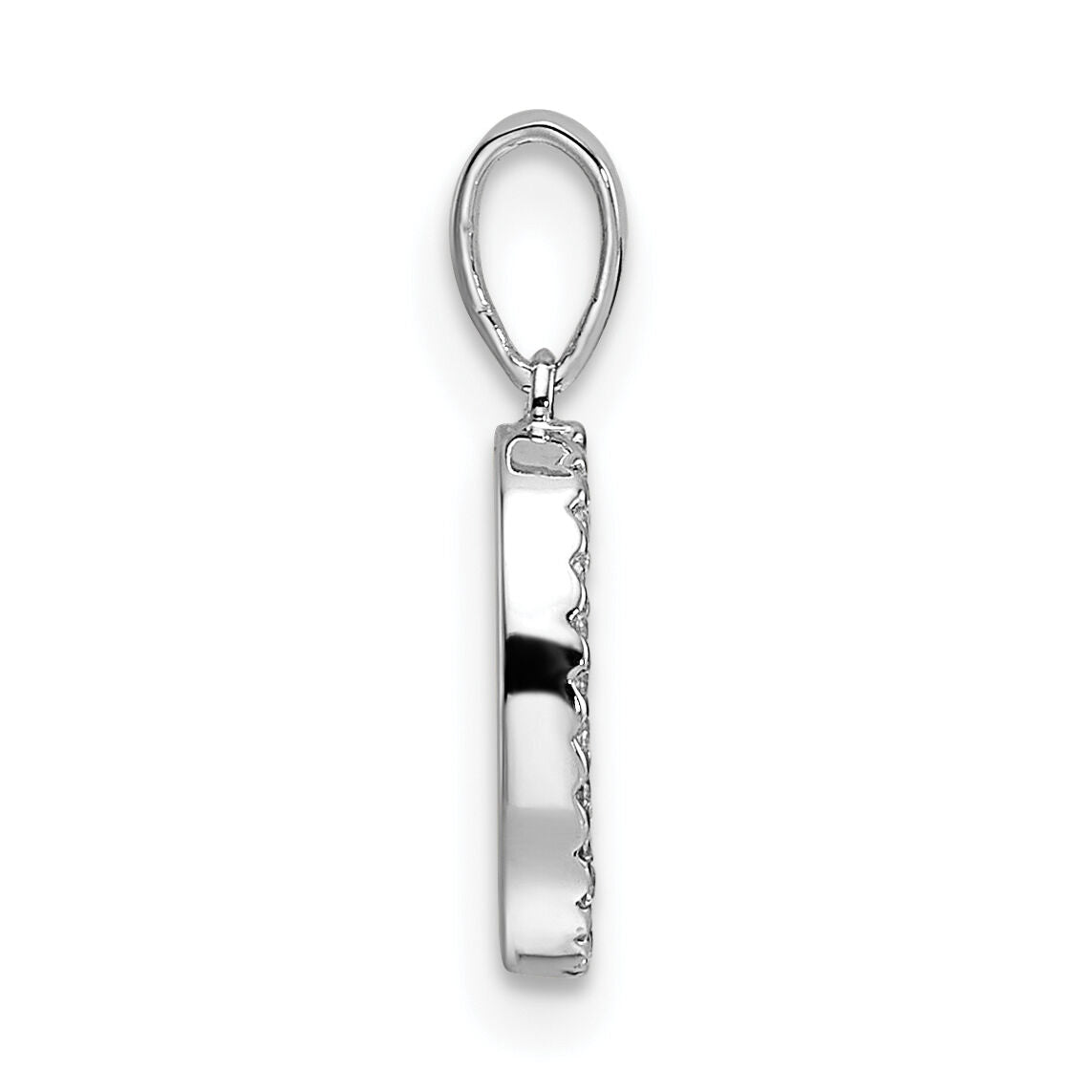 14K White Gold Diamond Letter O Initial Pendant-PM9798O-008-WA