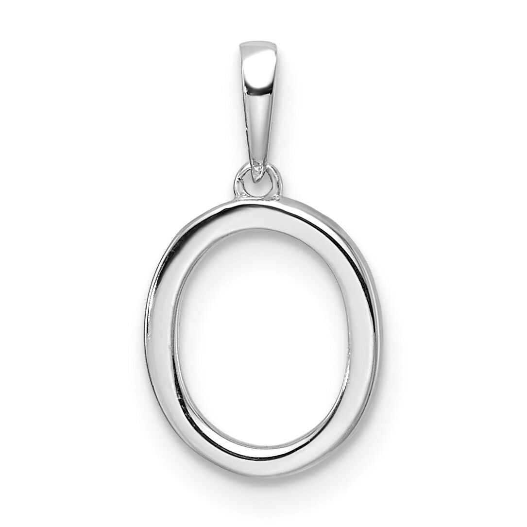 14K White Gold Diamond Letter O Initial Pendant-PM9798O-008-WA