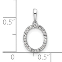 14K White Gold Diamond Letter O Initial Pendant-PM9798O-008-WA